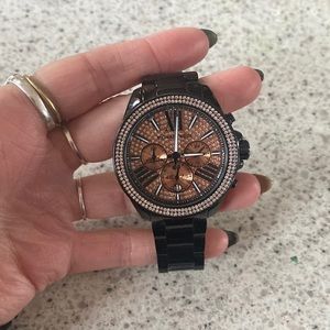 Michael Kors watch. Black and rose gold